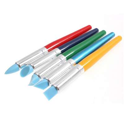 5pcs 7-1/4inches rubber-tip clay tool set, Shaping Modeling Wipe Out Tools ,Rubber Tip Paint Brushes for Sculpture Pottery